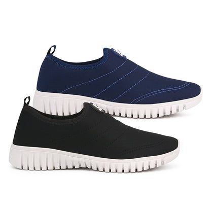 KIT 2 PARES TÊNIS MEIA NO PÉ AZUL/ PRETO